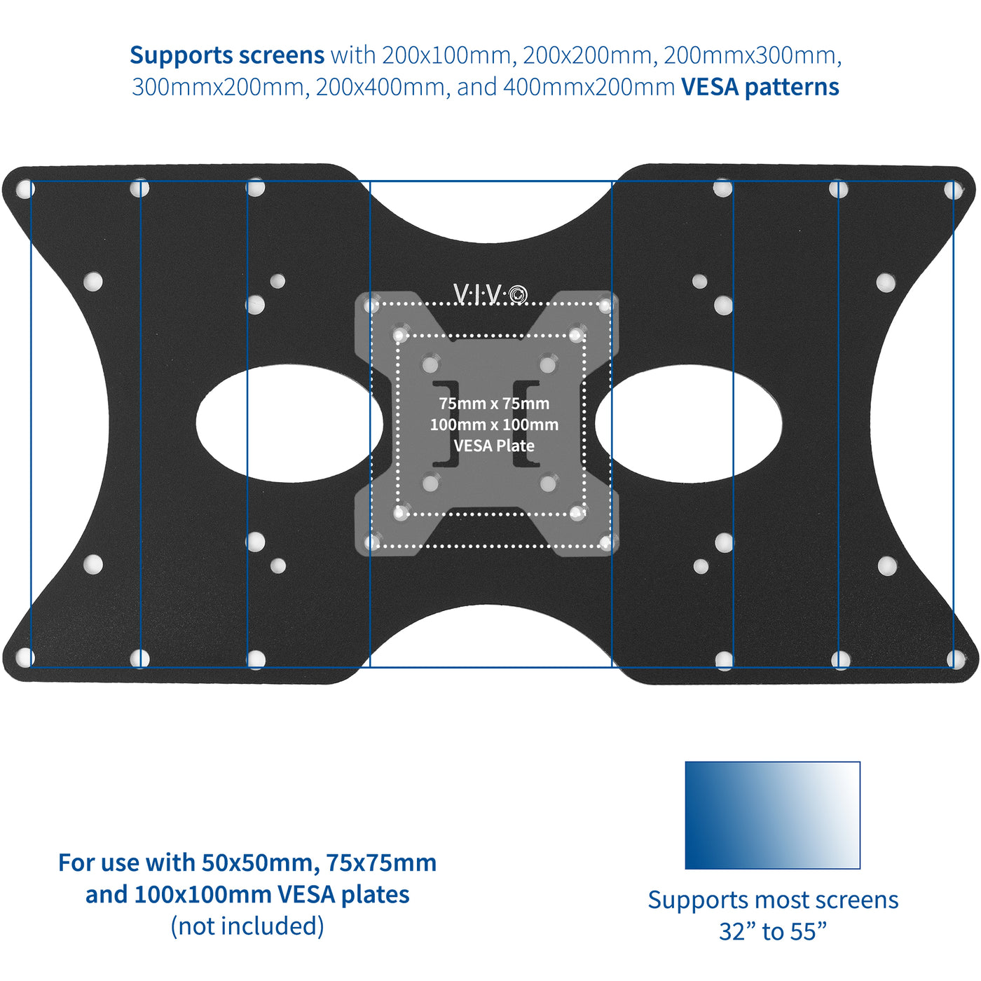 VESA Mount Adapter Plate 200mm x 100mm