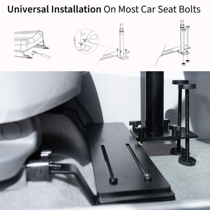  Perfect for on-the-go use, this car laptop stand anchors to the seat bolts on the passenger side chair, providing a secure and sturdy workstation. 