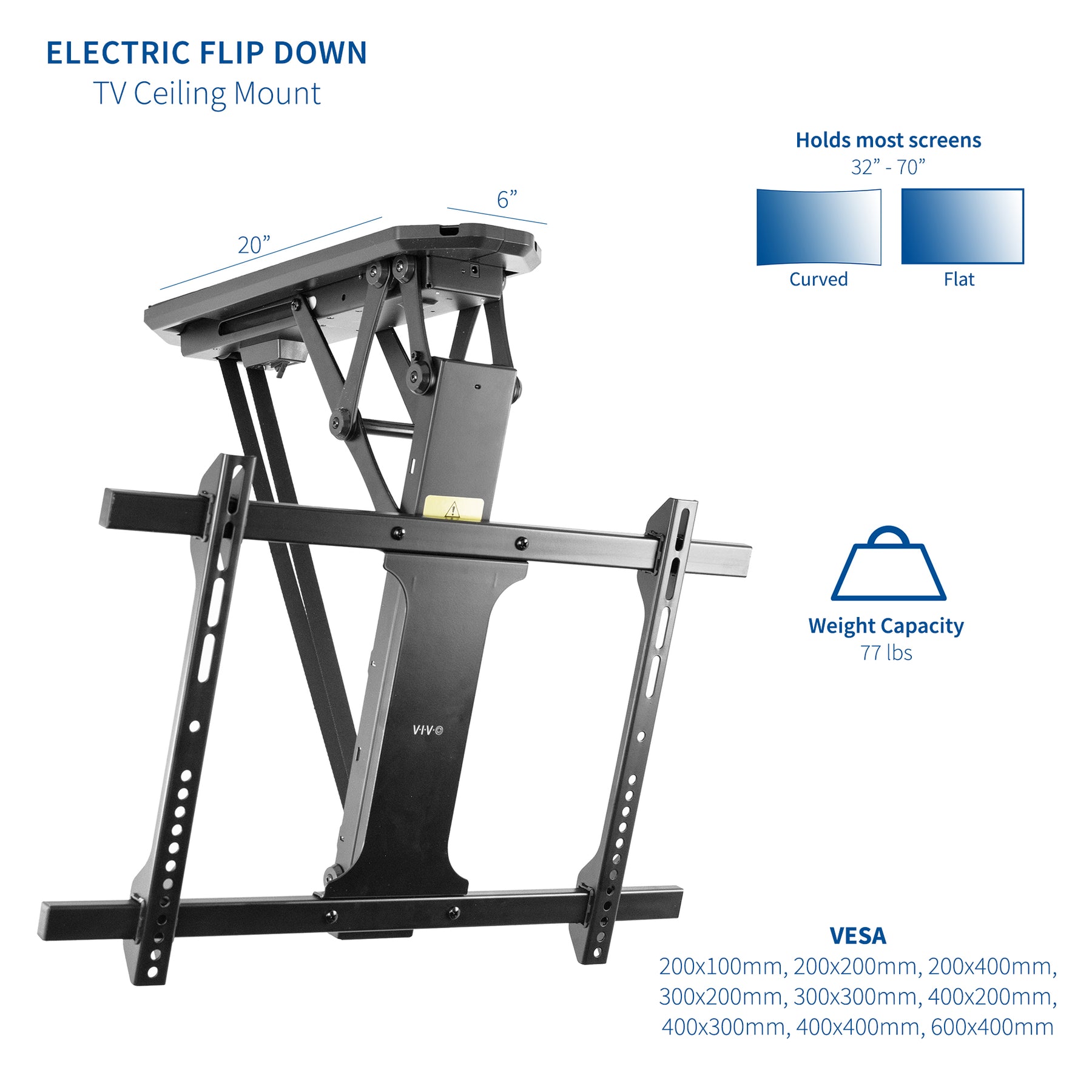 Electric Flip Down Ceiling Mount For 32