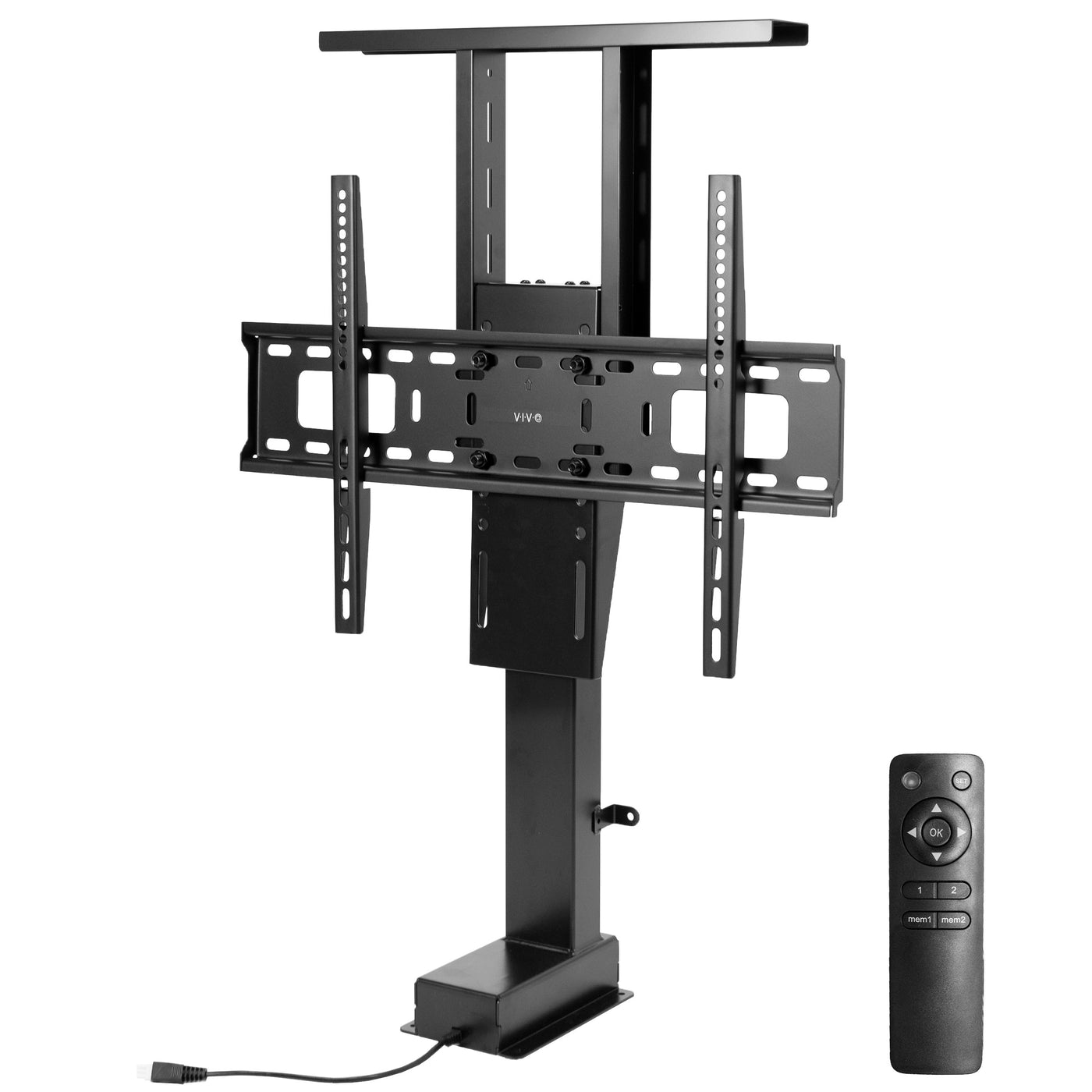  Motorized Large TV Stand for 37 to 77 inch Screens, Vertical Lift Television Stand with Remote Control, Compact TV Mount Bracket
