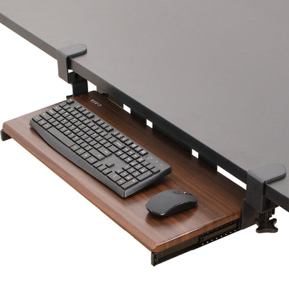 Ergonomic under desk keyboard tray mount attachment.