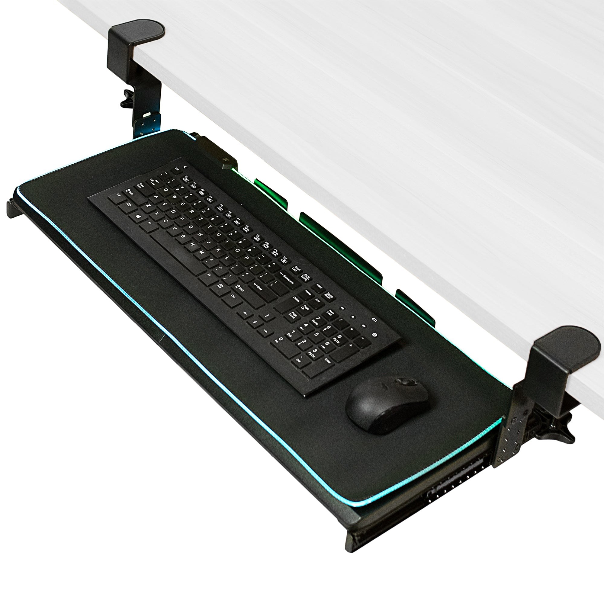Clamp-on Height Adjustable Keyboard Tray with RGB Pad – VIVO - desk ...