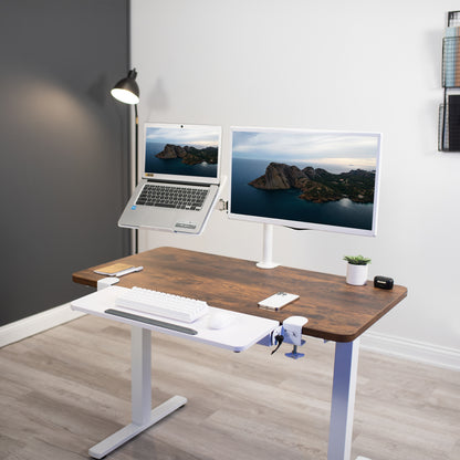 White Clamp-on Keyboard Tray