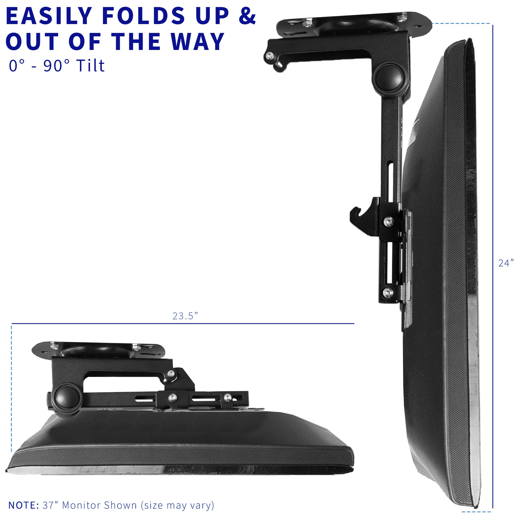 Support de moniteur rabattable universel Rockville pour plafond