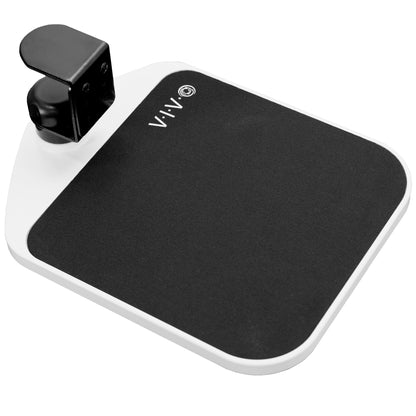 Ergonomic clamp-on mouse pad platform adjustable attachment for desk.