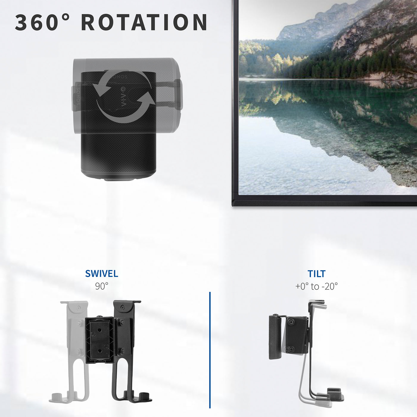 Dual Wall Mount Designed for Sonos One, SL, and Play:1 – VIVO - desk  solutions, screen mounting, and more