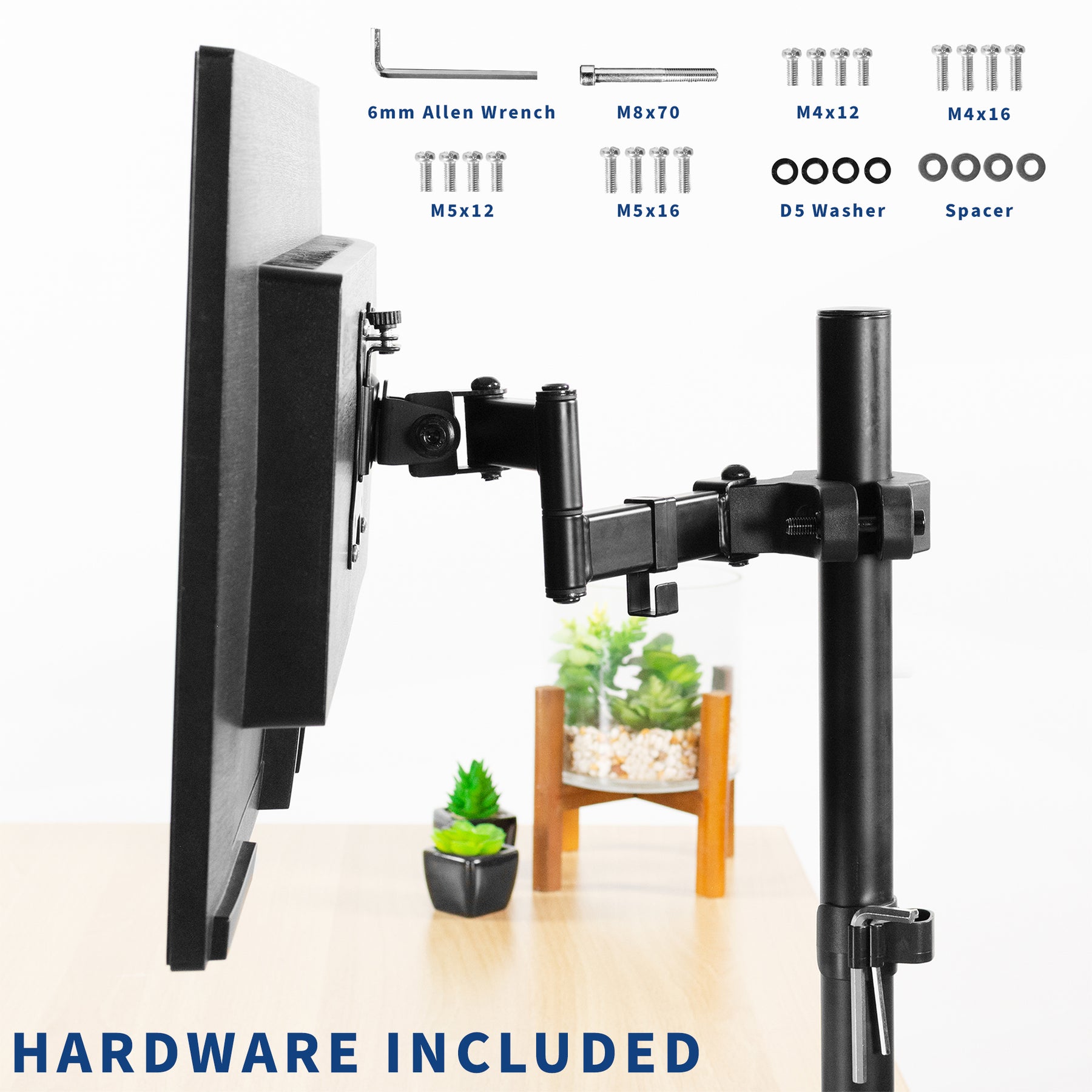 Pole Mount Monitor Arm for VESA 75x75mm and 100x100mm – VIVO - desk ...