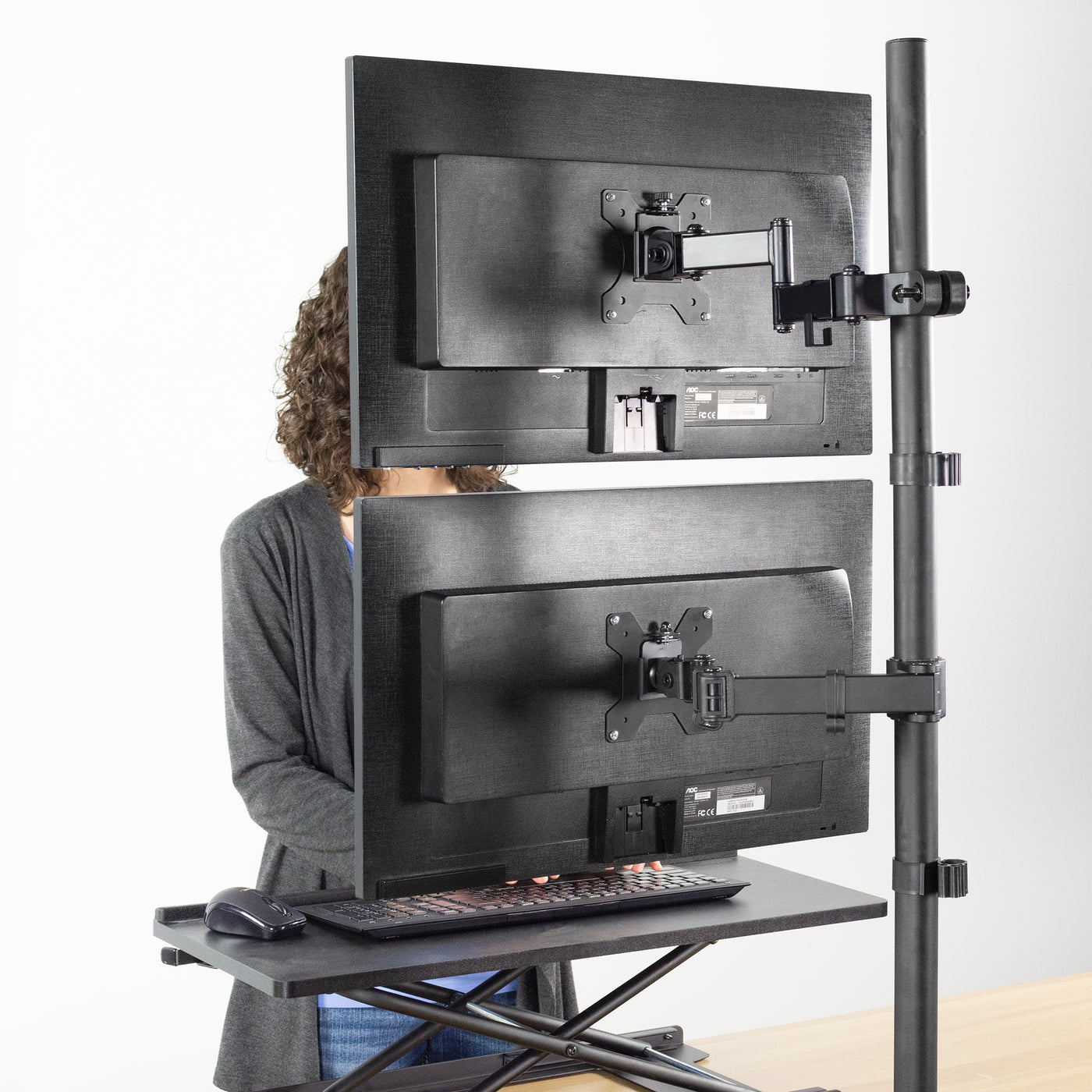 Pole Mount Monitor Arm for VESA 75x75mm and 100x100mm – VIVO - desk ...