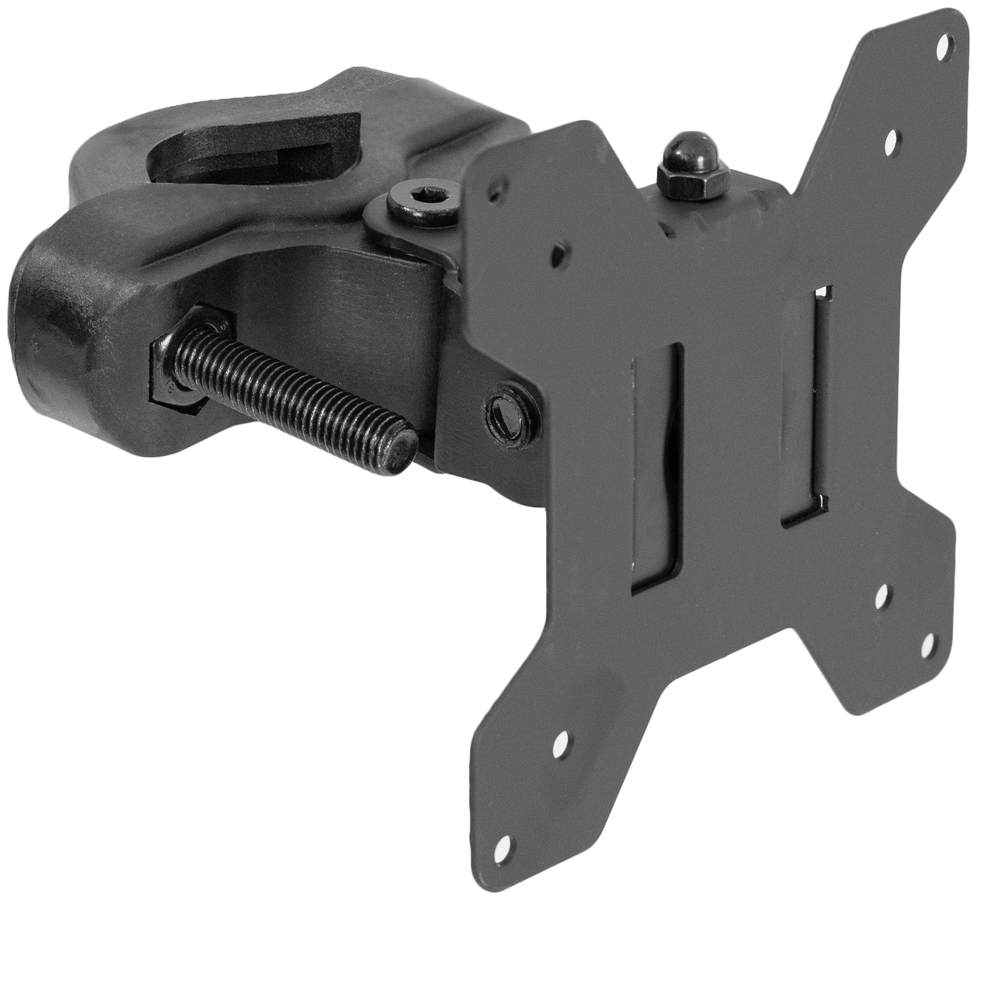 Black VESA bracket pole mount.