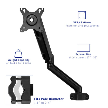 Compatible VESA plate pattern fitting most monitors on the market.