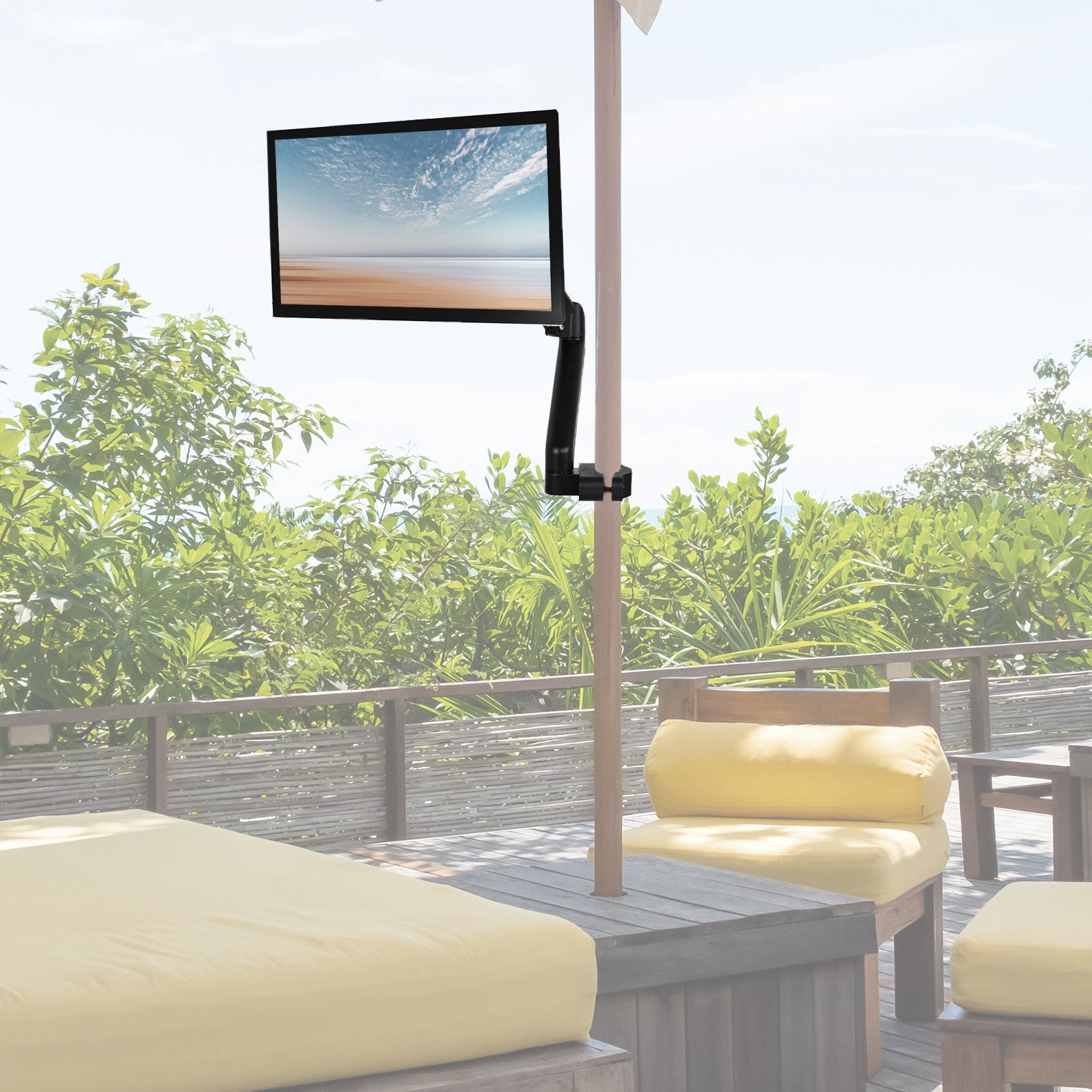 Pole Mount Pneumatic Monitor Arm for VESA 75x75mm and 100x100mm – VIVO ...