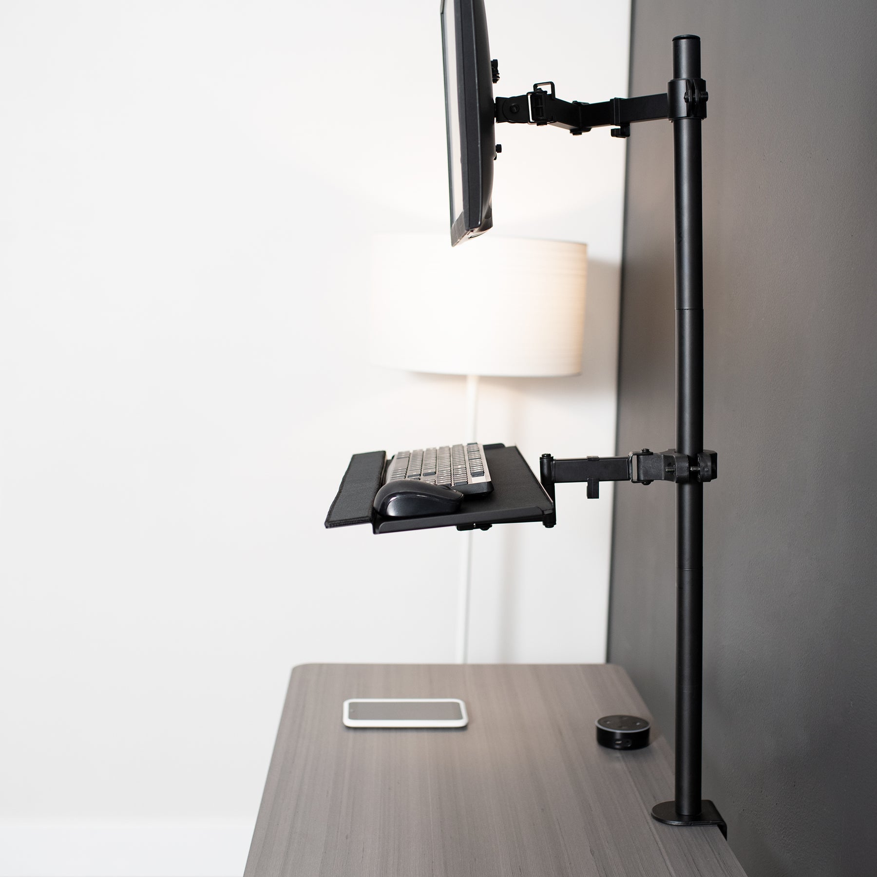 Keyboard Rack Mount Vertical Black Pole Mount Tilting Keyboard Tray – VIVO - desk solutions, screen ...