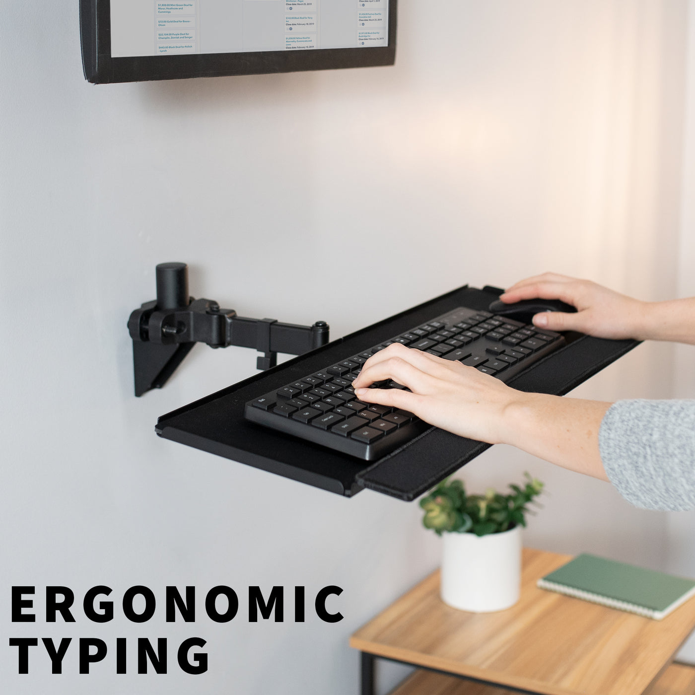 Black Pole Mount Tilting Keyboard Tray – VIVO - desk solutions, screen ...