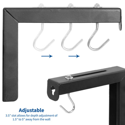 Adjustment slot provided along hook slot to best adapt to space along the wall.