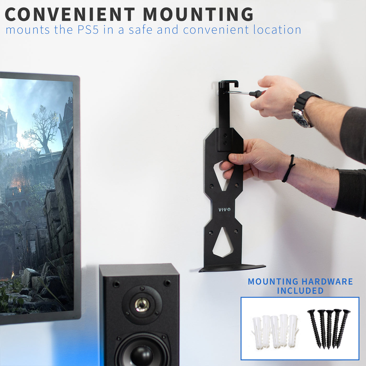 Installation of mounts is made easy with all the necessary hardware included.