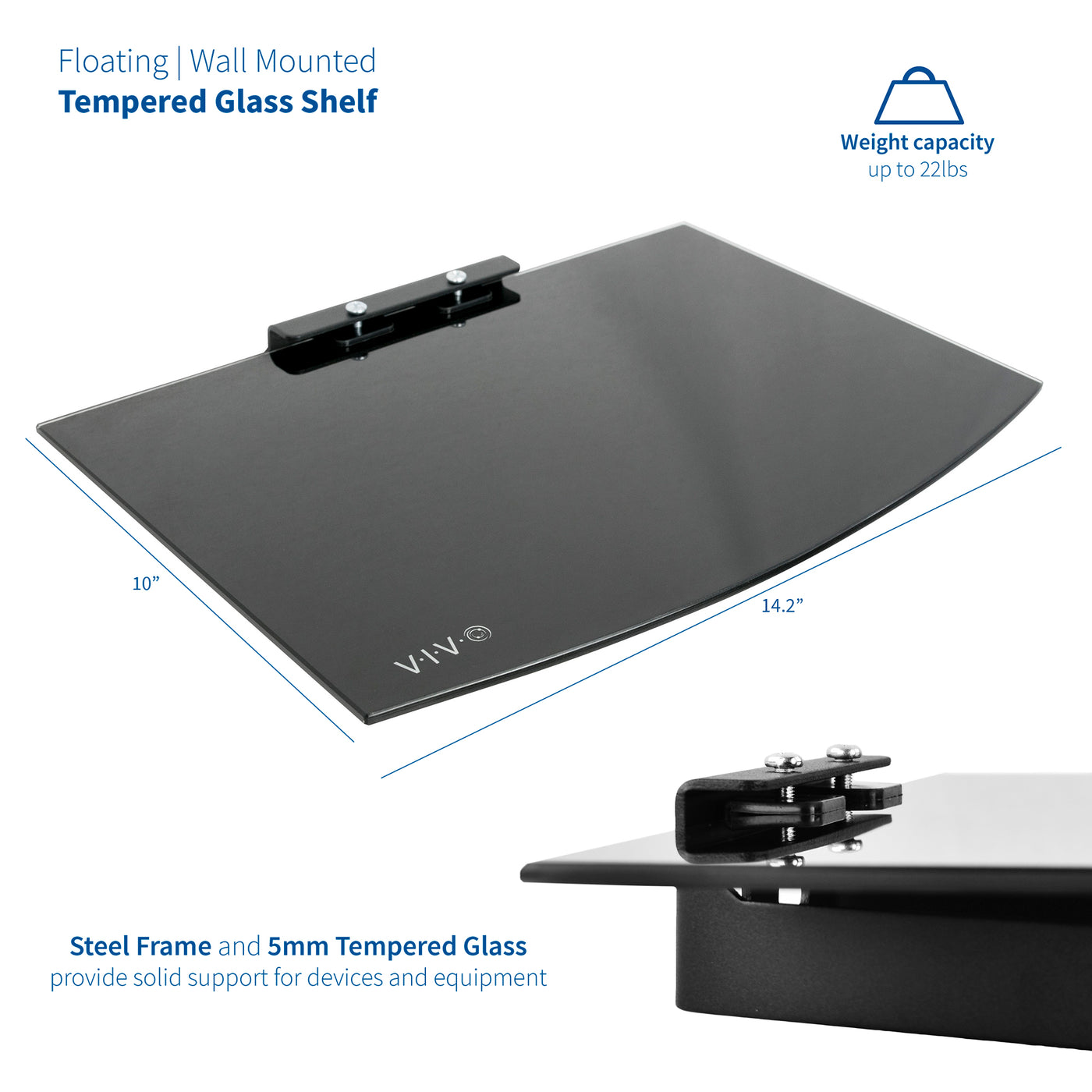 Tempered Glass has a sturdy steel frame that supports up to 22 lbs of divides and equipment.