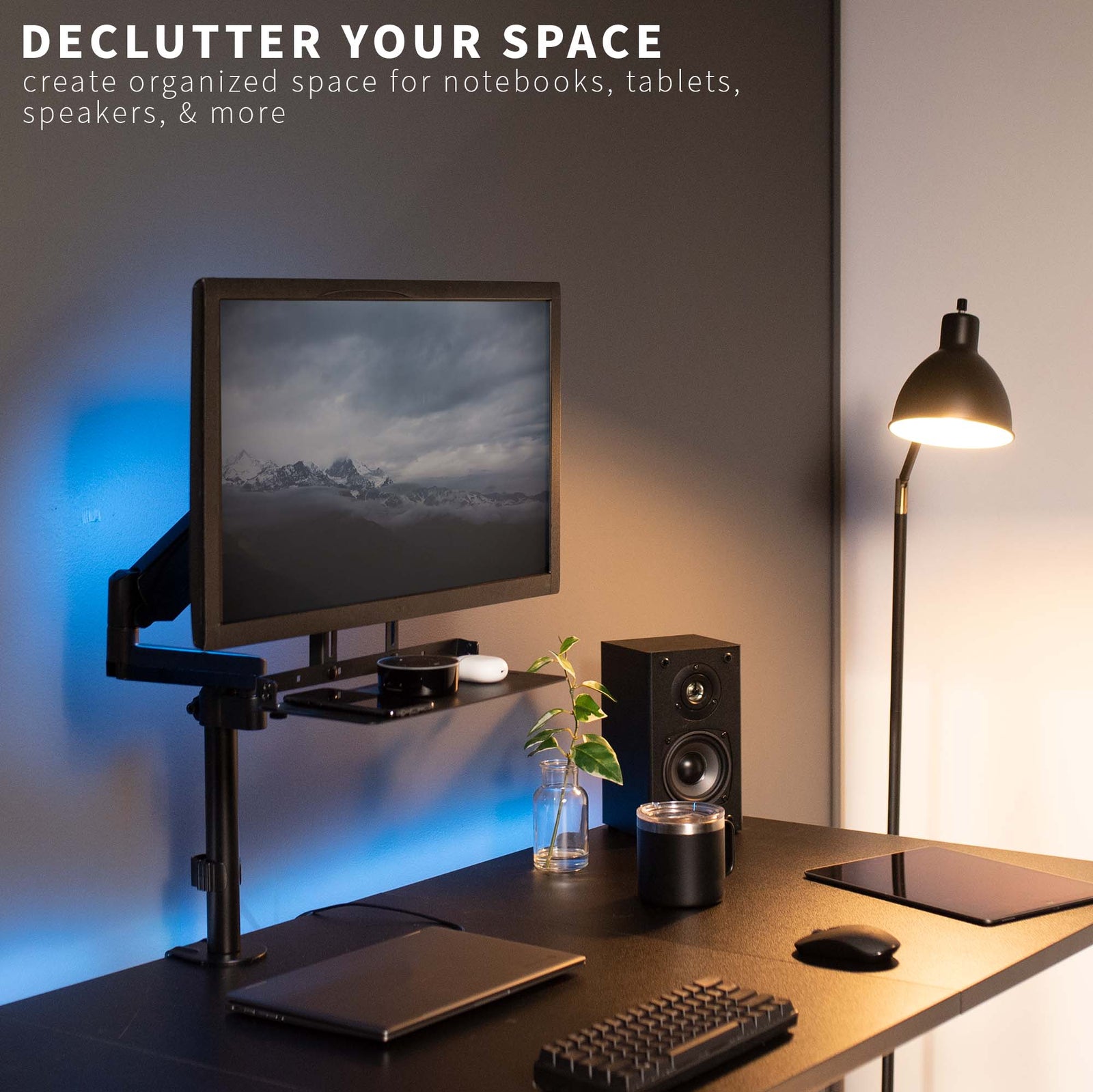 13” x 6” Over/Under VESA Monitor Shelf – VIVO - desk solutions, screen ...