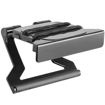 Sturdy TV mount clip for convenient storage of media box streaming devices.