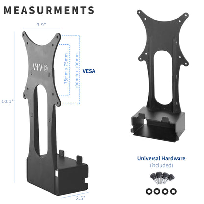 Standard VESA plate pattern and universal hardware included for quick and easy installation.