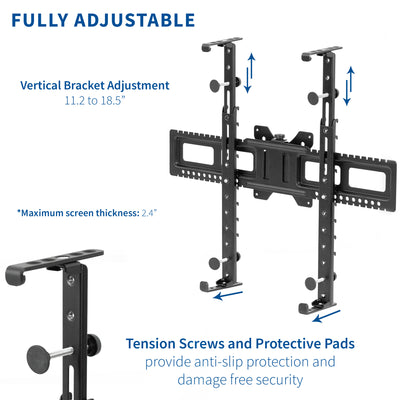 Fully adjustable mount to adapt to your monitor and protect it at the same time with built-in padding.