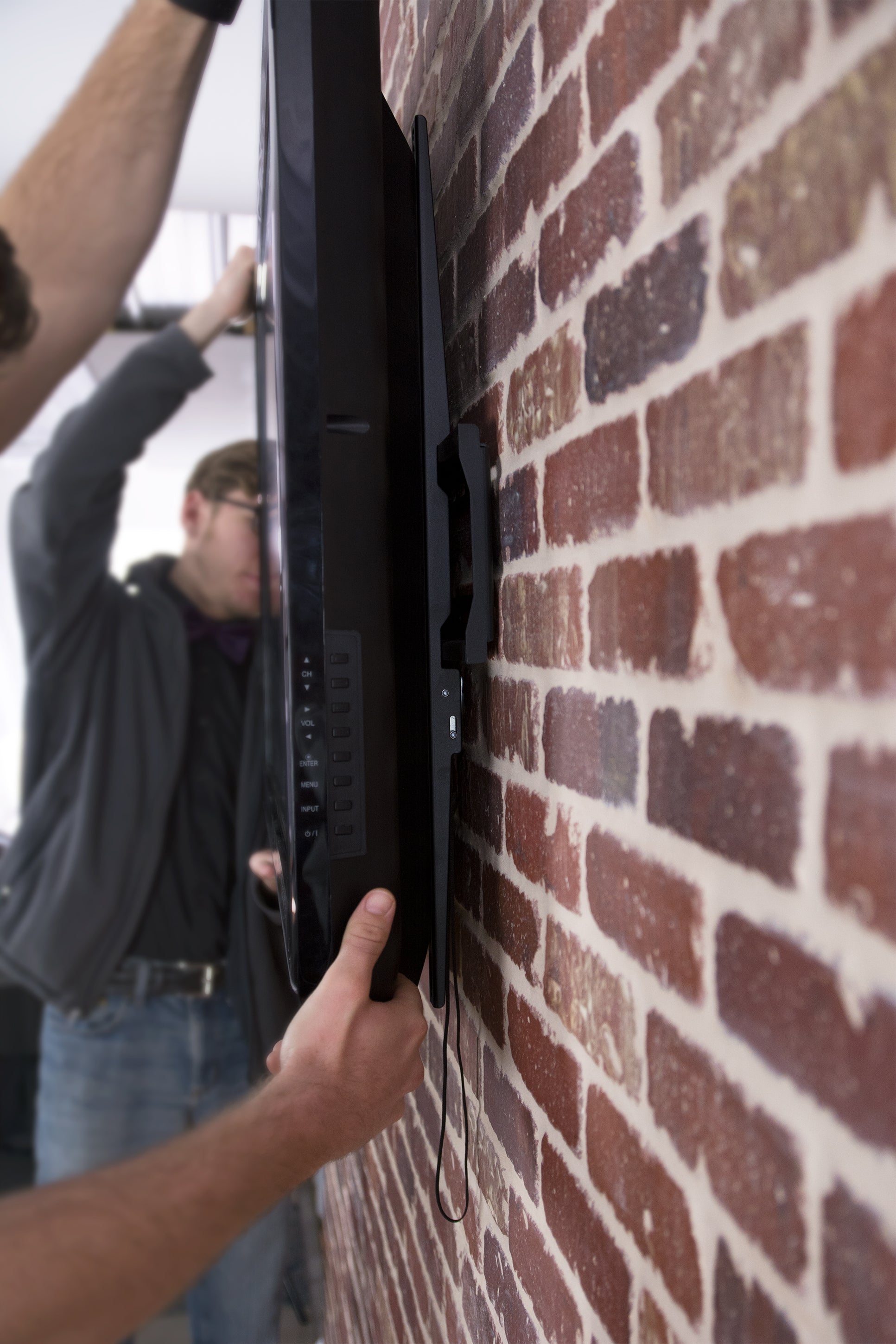 Sturdy adjustable TV wall mount.