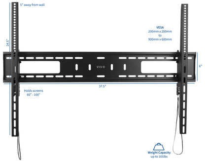 Sturdy adjustable TV wall mount with VESA pattern.