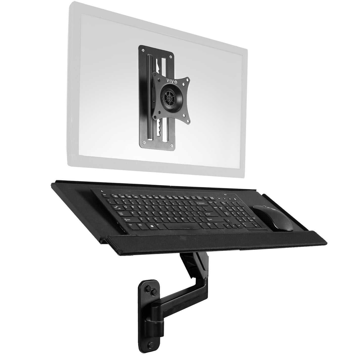 Cybernet Computer Stand Single Monitor Wall Mount + Keyboard Tray Wall Mount – VIVO - desk ...