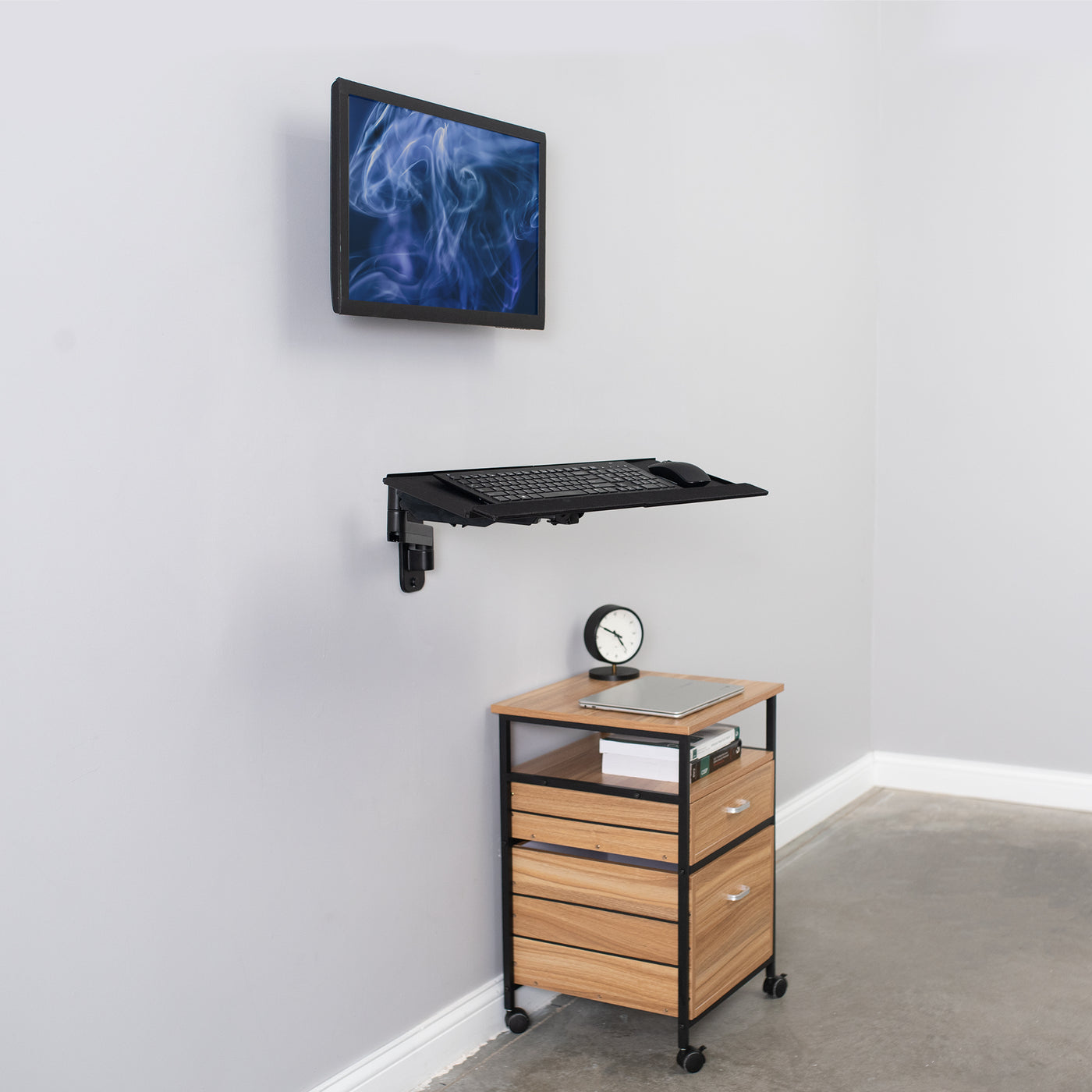 Monitor Wall Keyboard Single Monitor Wall Mount + Keyboard Tray Wall Mount – VIVO - desk ...