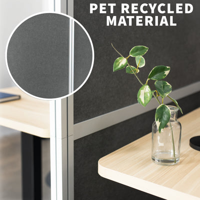 PET recycled material used on VIVO divider panels.