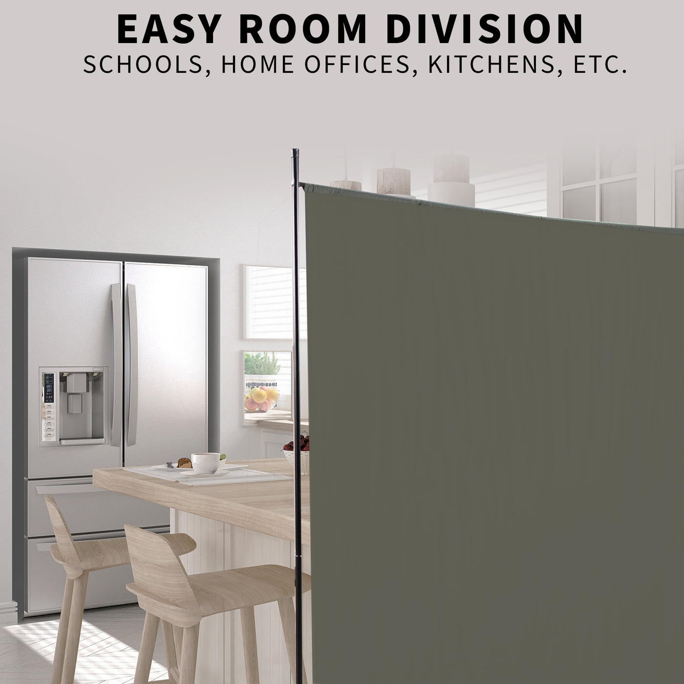 Versatile pop-up divider for homeschooling, home office spaces, kitchens,  and more.