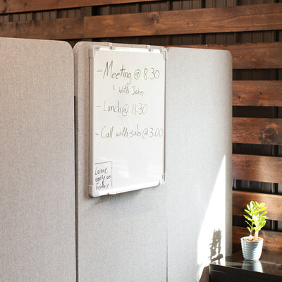 Personalize your space with a hook on the whiteboard.