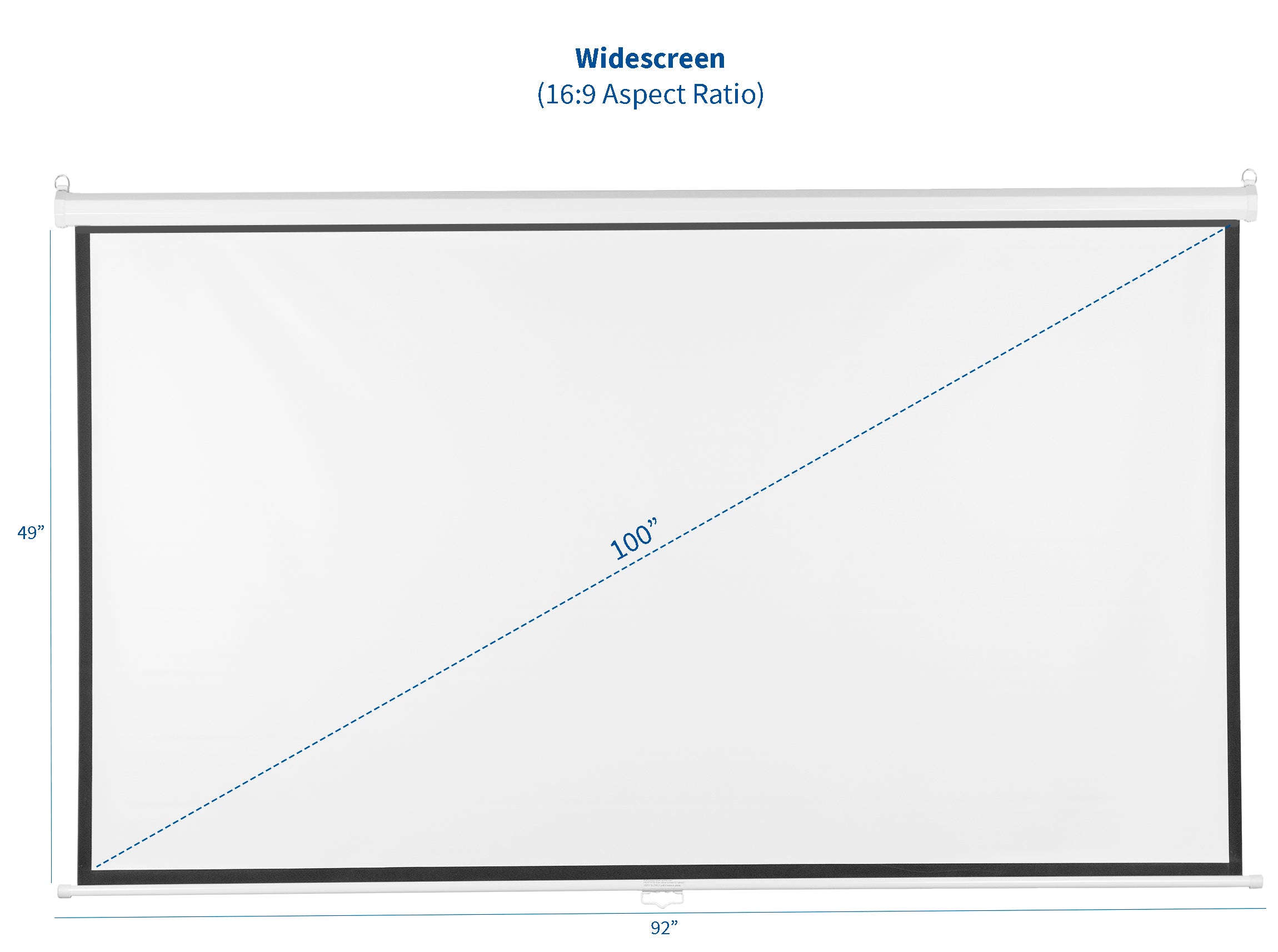 100" Manual Projector Screen 16:9