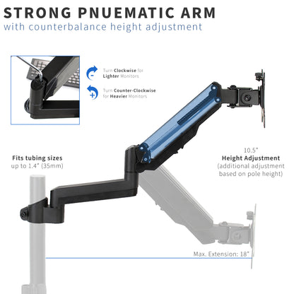 Strong support during height adjustments and extension movements of your monitor display transitions.