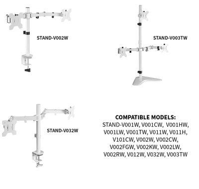 Dual monitor arm compatible with a handful of desk stands from VIVO.