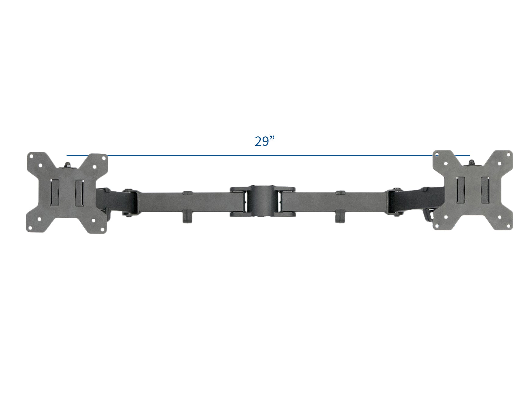 Span and arm with the dual arm monitor mount.