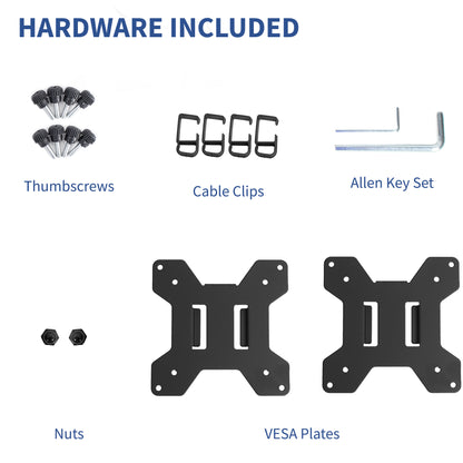 Hardware included with the dual arm.