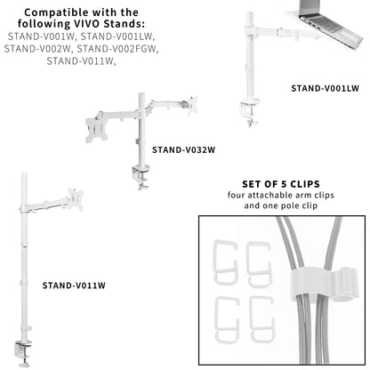 4" Cable Clip Kit for Monitor Stand allen wrench storage