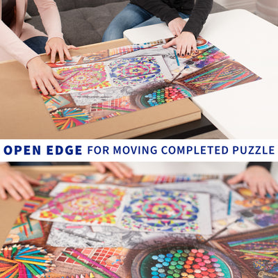 Wooden Puzzle Board with Storage