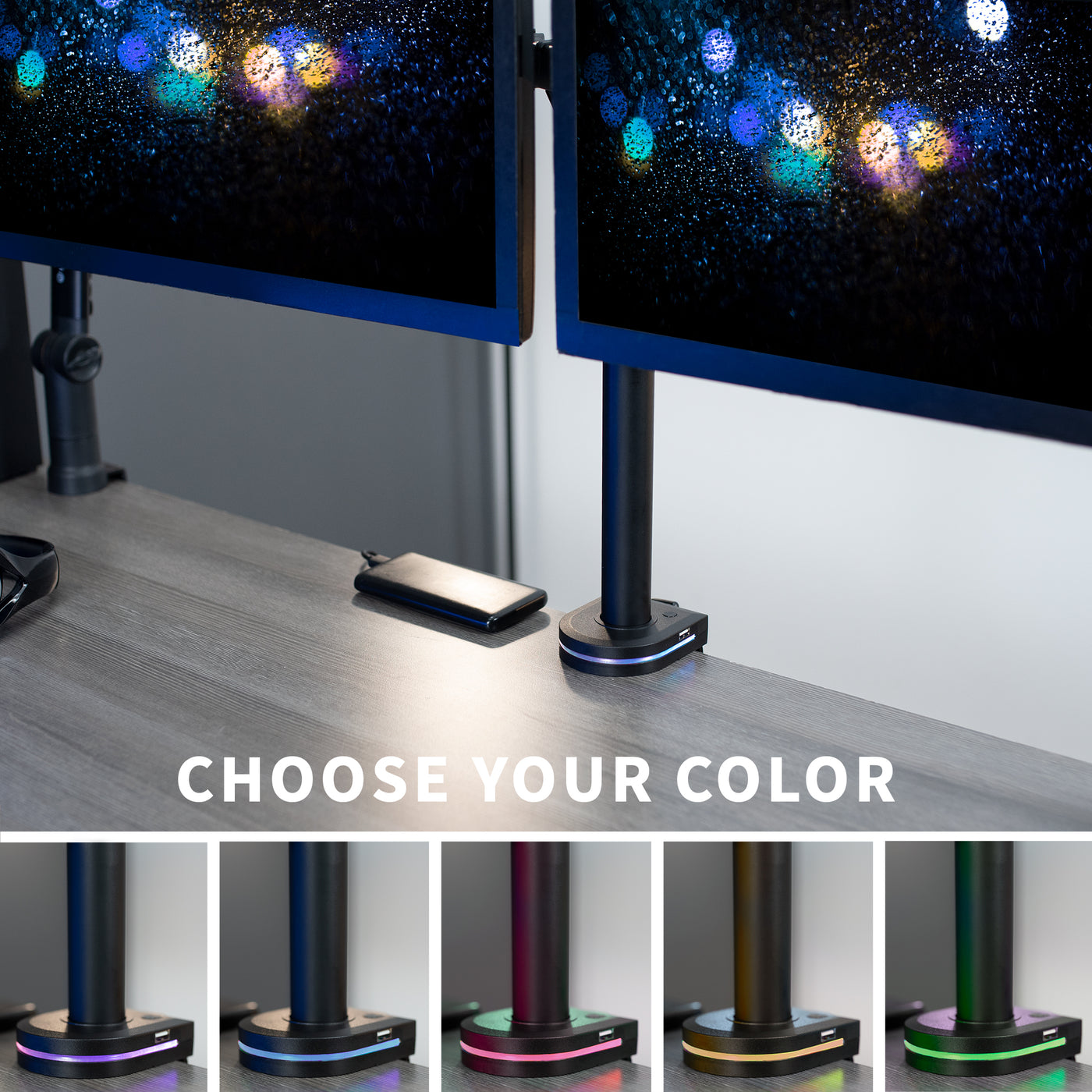 Rgb Display Stand RGB Pole Accessory with USB – VIVO - desk solutions, screen mounting ...