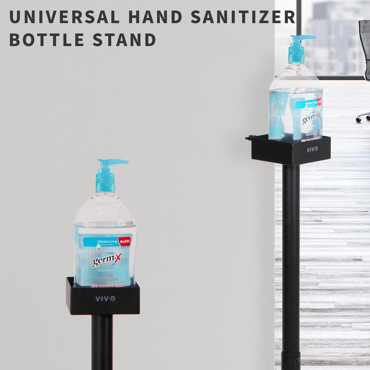 Black Hand Sanitizer Bottle Floor Stand