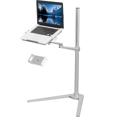 Aluminum laptop floor stand.