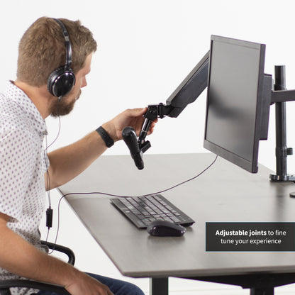 Conveniently utilize a flexible microphone mount arm.