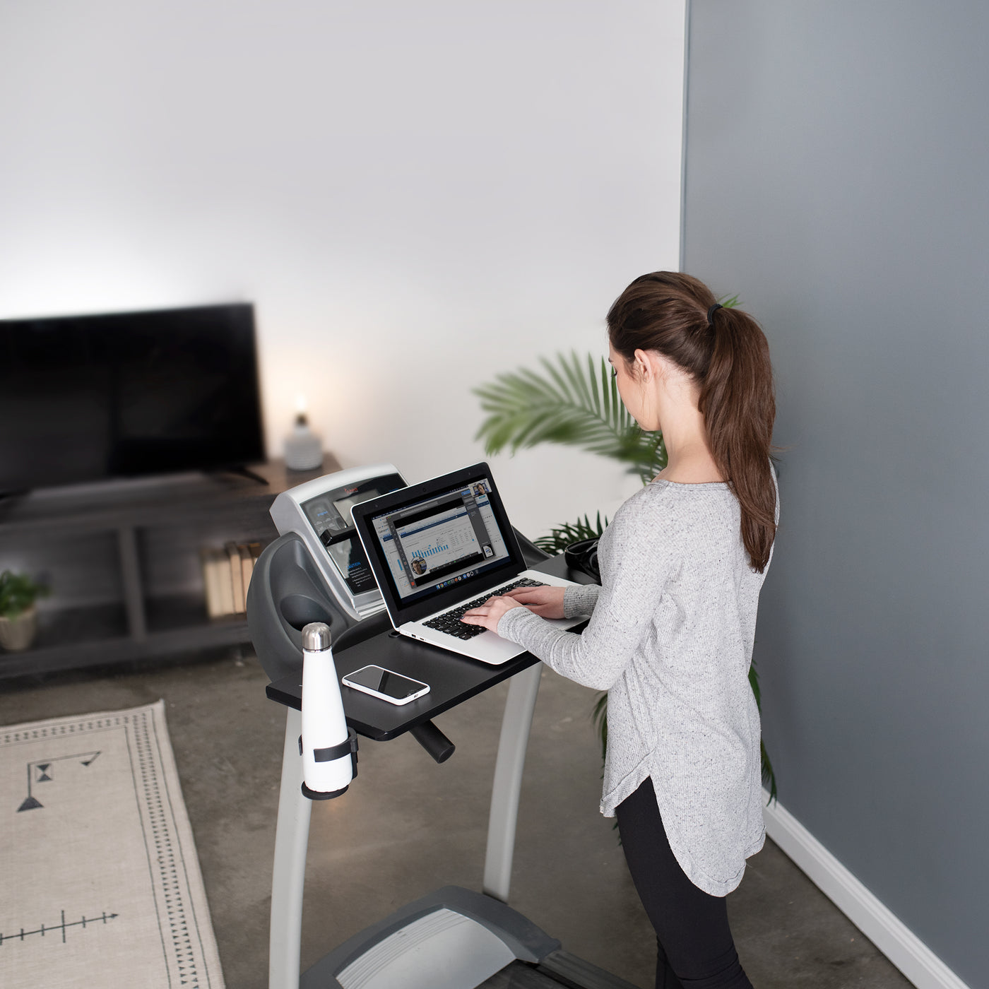 Treadmill desk attachment online laptop