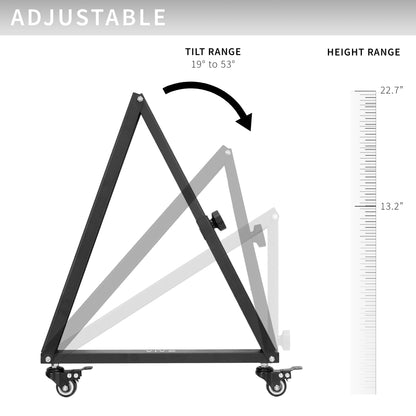 Low Height Mobile TV Stand for 32 to 65 inch Flat Curved Screens, LED LCD, Adjustable Floor Monitor Cart, Rolling TV Mount with Wheels