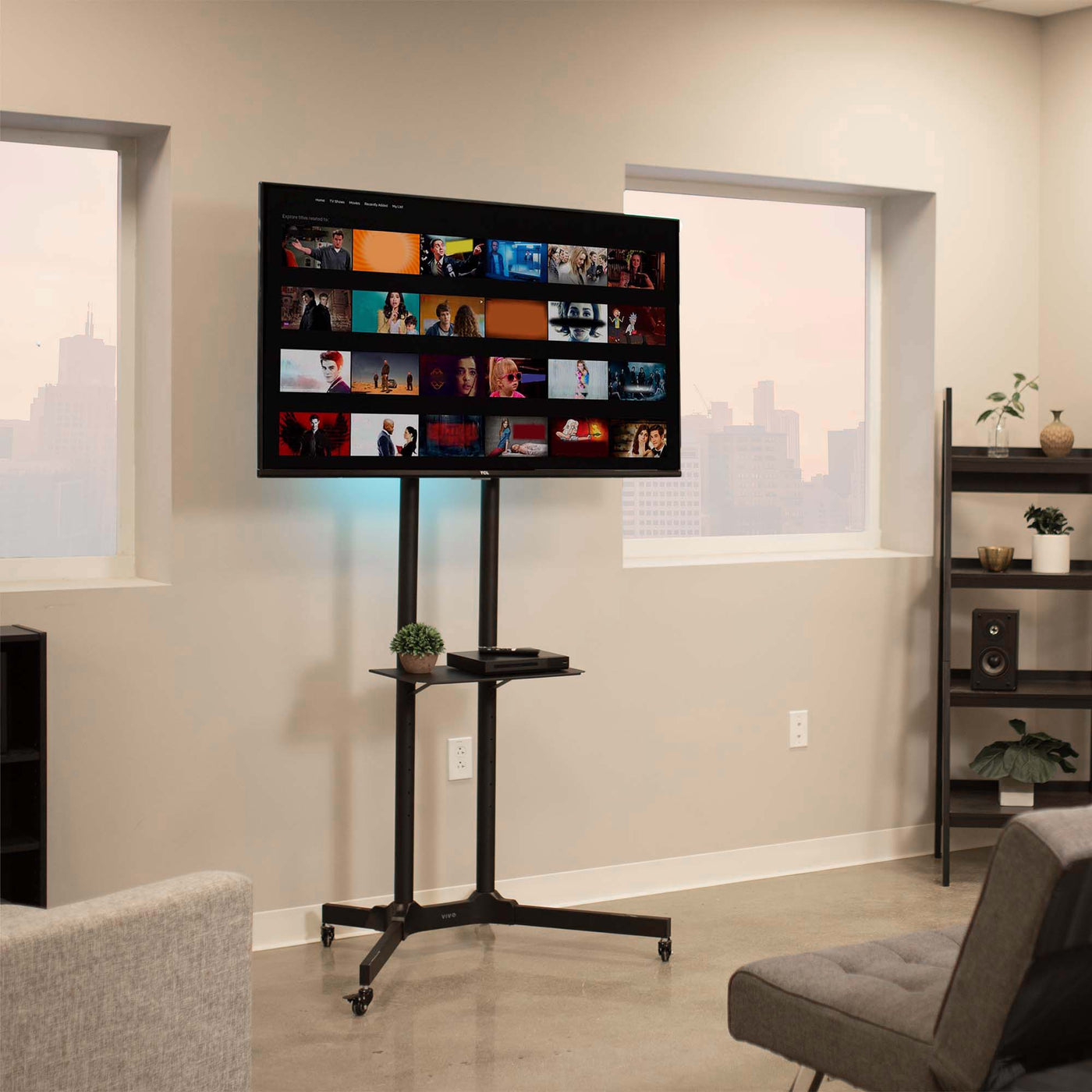 TV Cart for 32 to 83 Screens – VIVO - desk solutions, screen