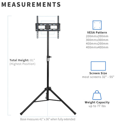 Lightweight TV stand that supports up to 55-inch screen TVs.