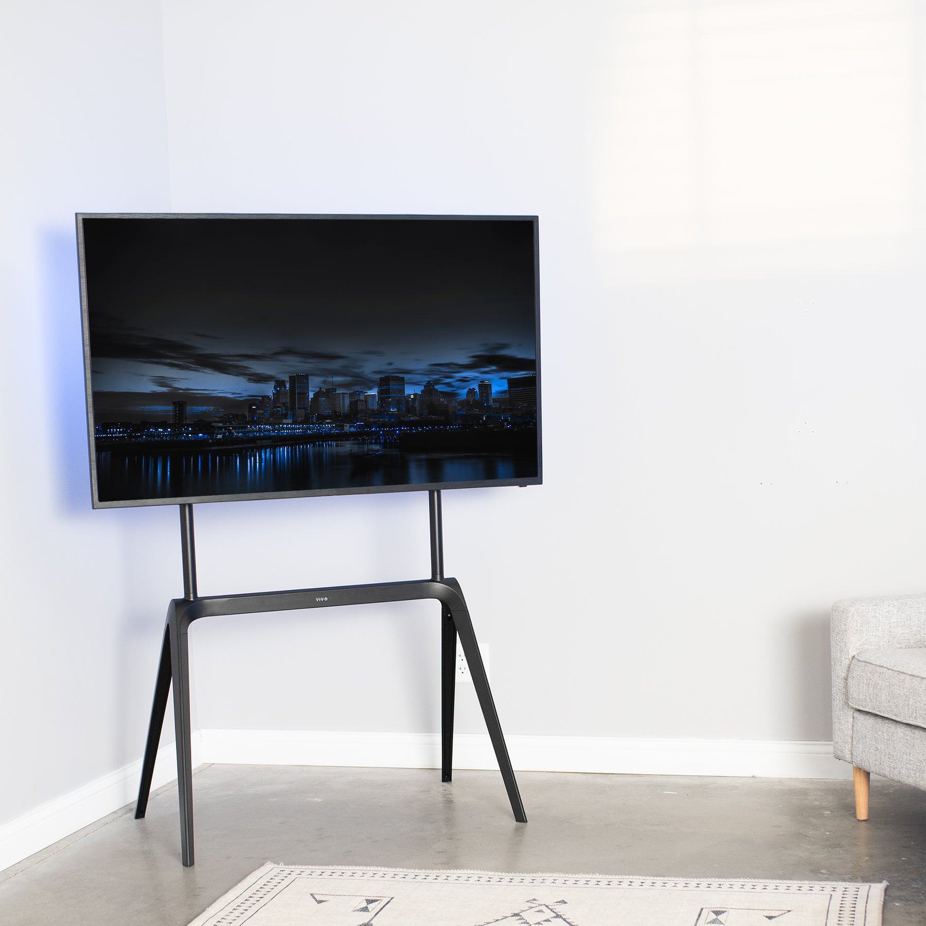 Black Steel Easel Studio TV Stand – VIVO - desk solutions, screen ...