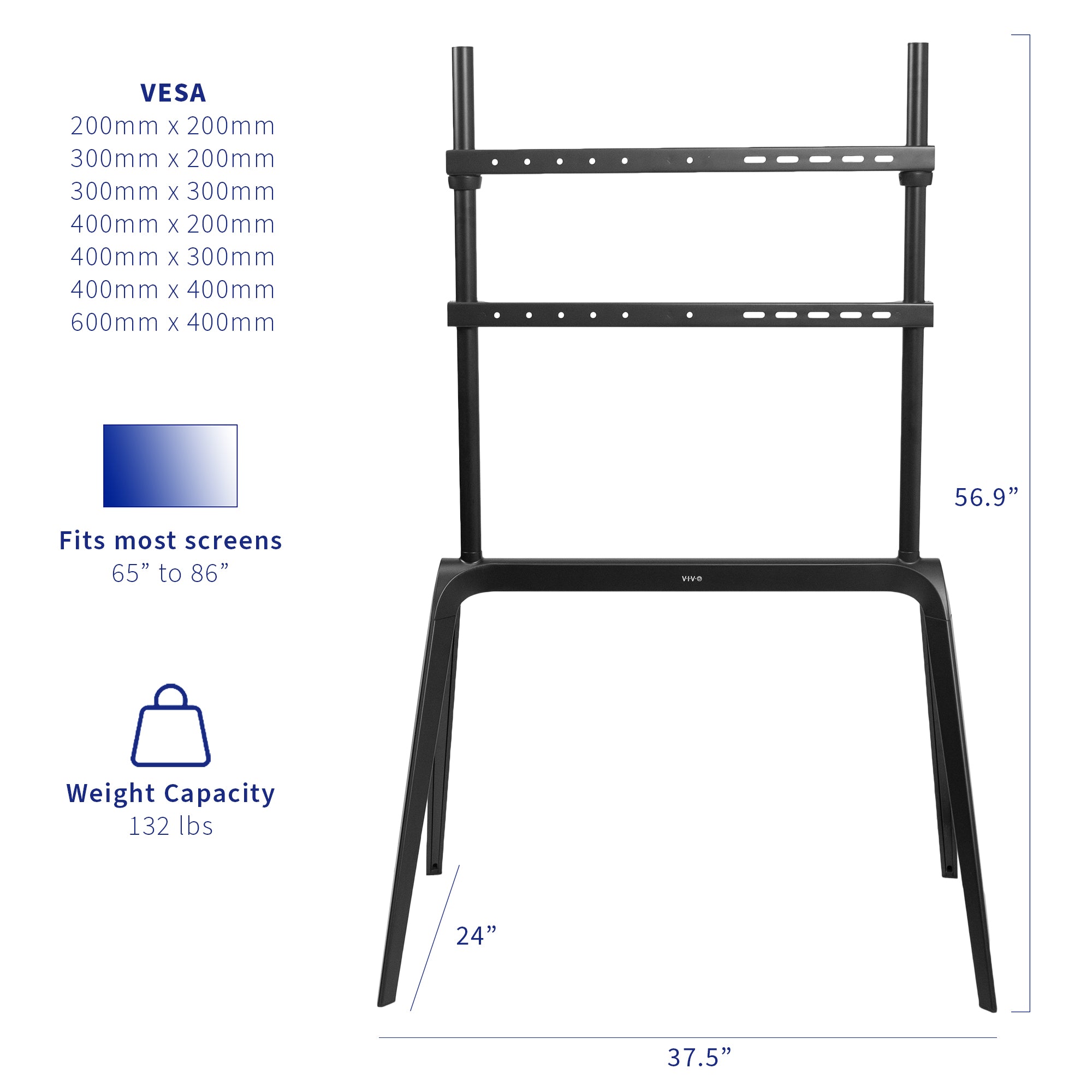 VESA compatible easel TV stand from VIVO.