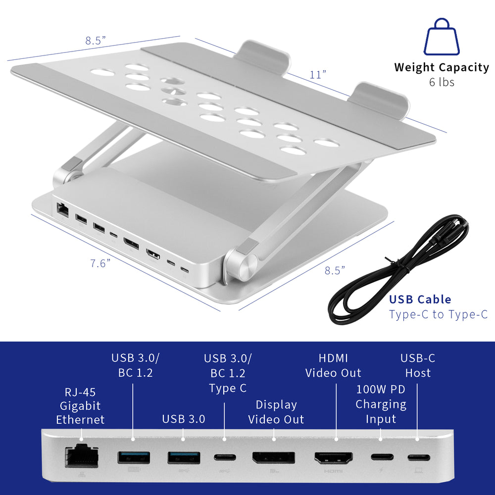 Aluminum Laptop Riser Docking Station – VIVO - desk solutions, screen ...
