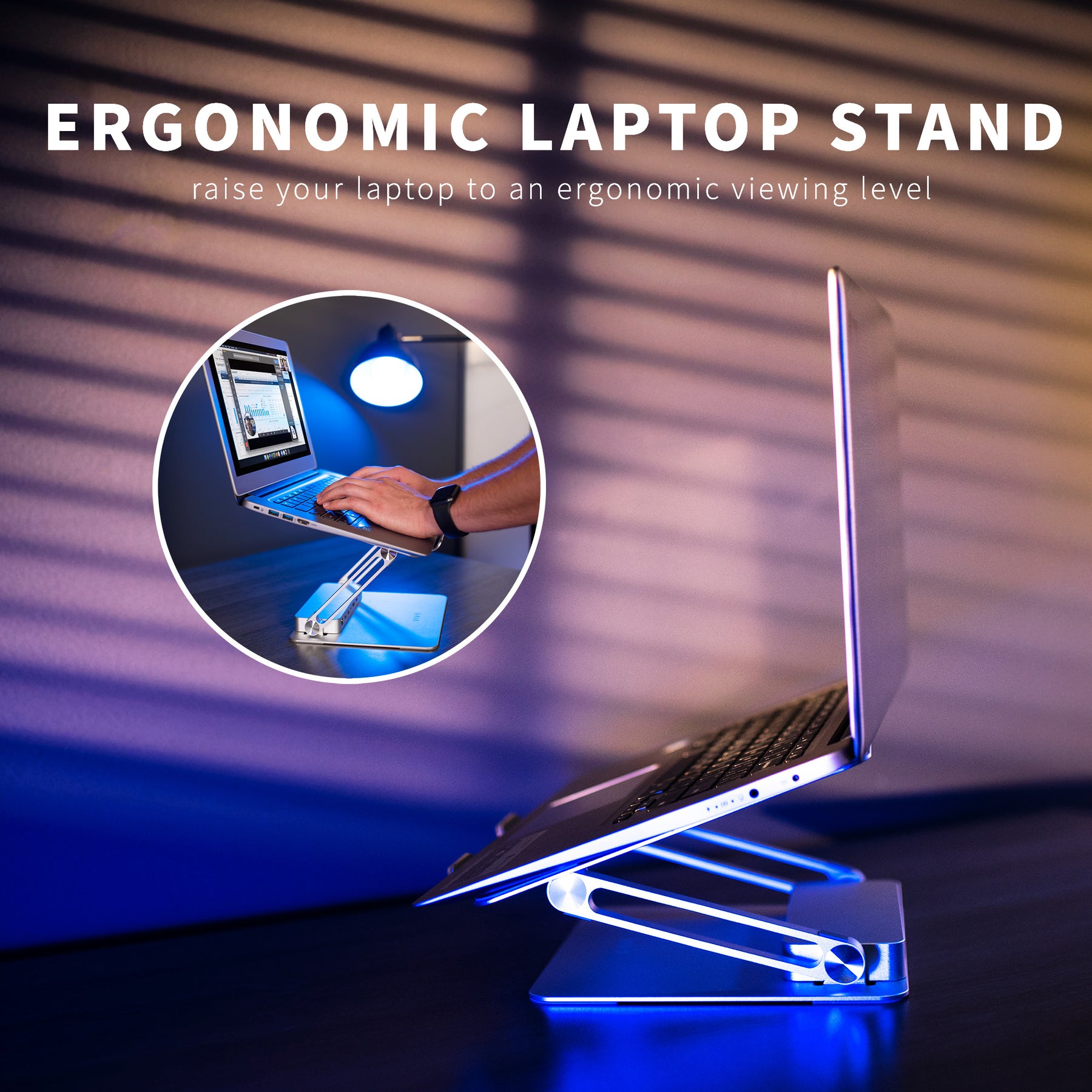 Desk Riser Dock Aluminum Laptop Riser Docking Station – VIVO - desk solutions, screen ...